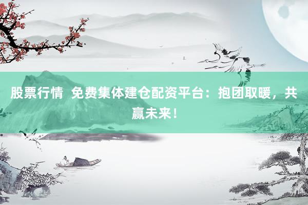 股票行情  免费集体建仓配资平台：抱团取暖，共赢未来！
