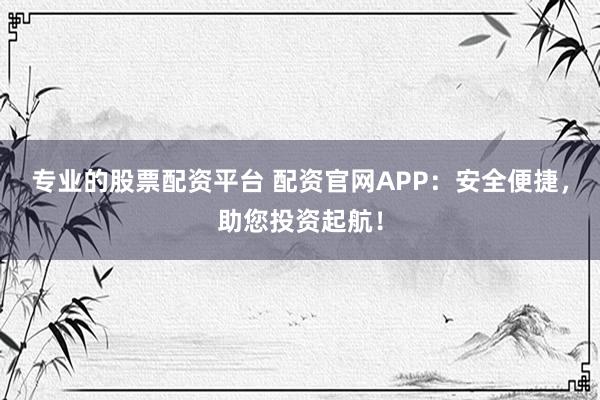 专业的股票配资平台 配资官网APP：安全便捷，助您投资起航！