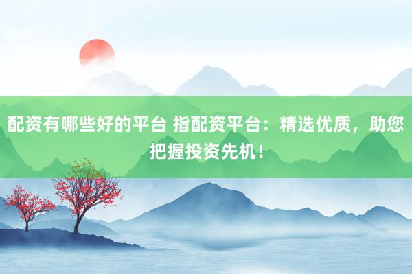 配资有哪些好的平台 指配资平台：精选优质，助您把握投资先机！