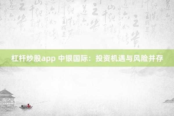 杠杆炒股app 中银国际：投资机遇与风险并存
