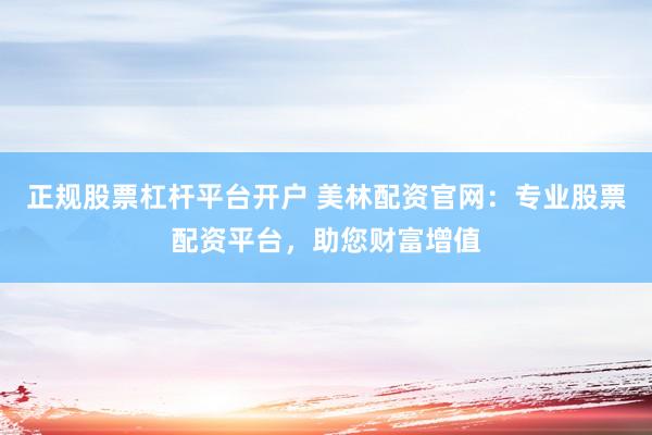 正规股票杠杆平台开户 美林配资官网：专业股票配资平台，助您财富增值