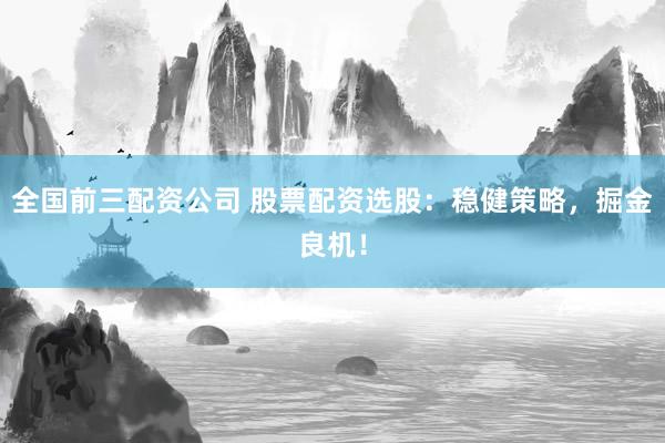 全国前三配资公司 股票配资选股：稳健策略，掘金良机！