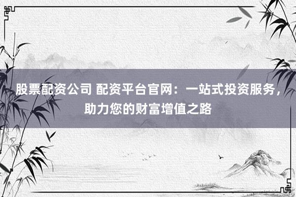 股票配资公司 配资平台官网：一站式投资服务，助力您的财富增值之路
