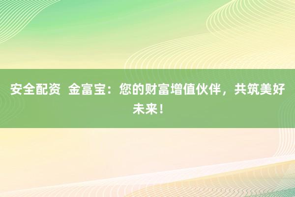 安全配资  金富宝：您的财富增值伙伴，共筑美好未来！