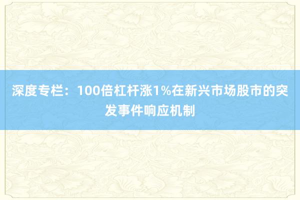 深度专栏：100倍杠杆涨1%在新兴市场股市的突发事件响应机制