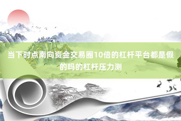 当下时点南向资金交易圈10倍的杠杆平台都是假的吗的杠杆压力测