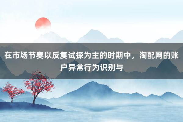 在市场节奏以反复试探为主的时期中，淘配网的账户异常行为识别与