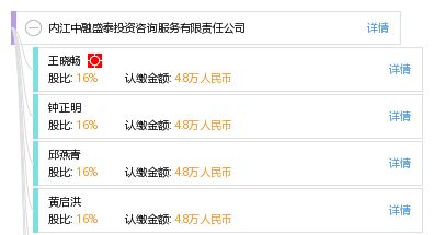 内江中融盛泰投资咨询服务有限责任公司 工商信息 信用报告 财务报表 电话地址查询 天眼查